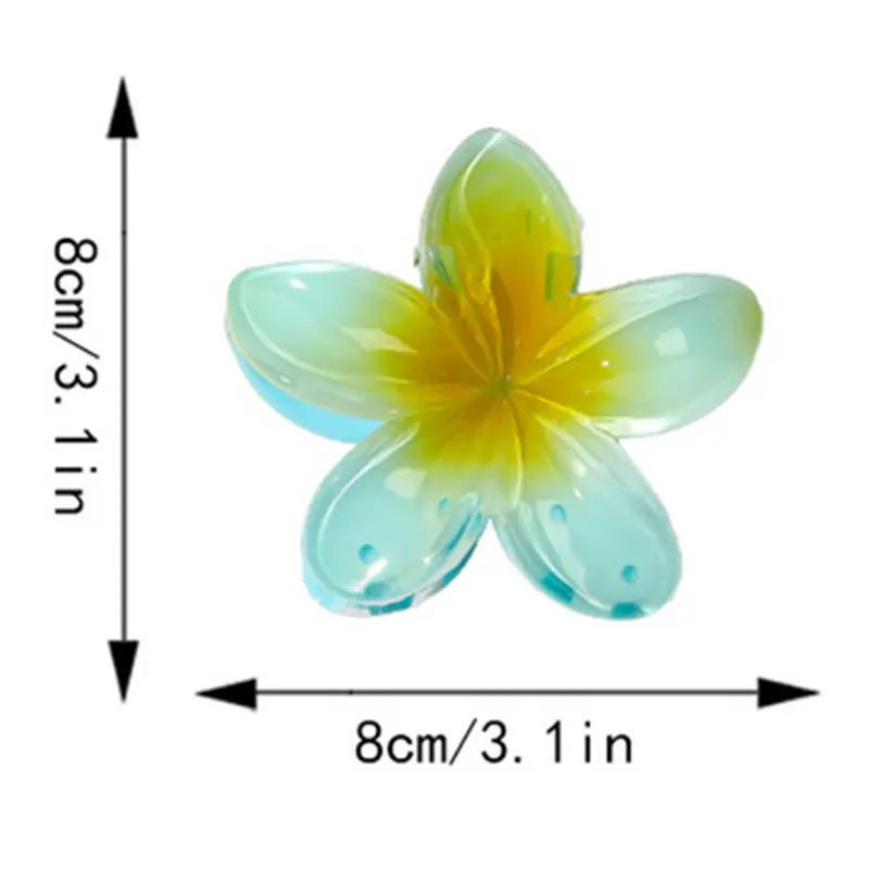 Flower Shaped 8cm Plastic Hair Clip
